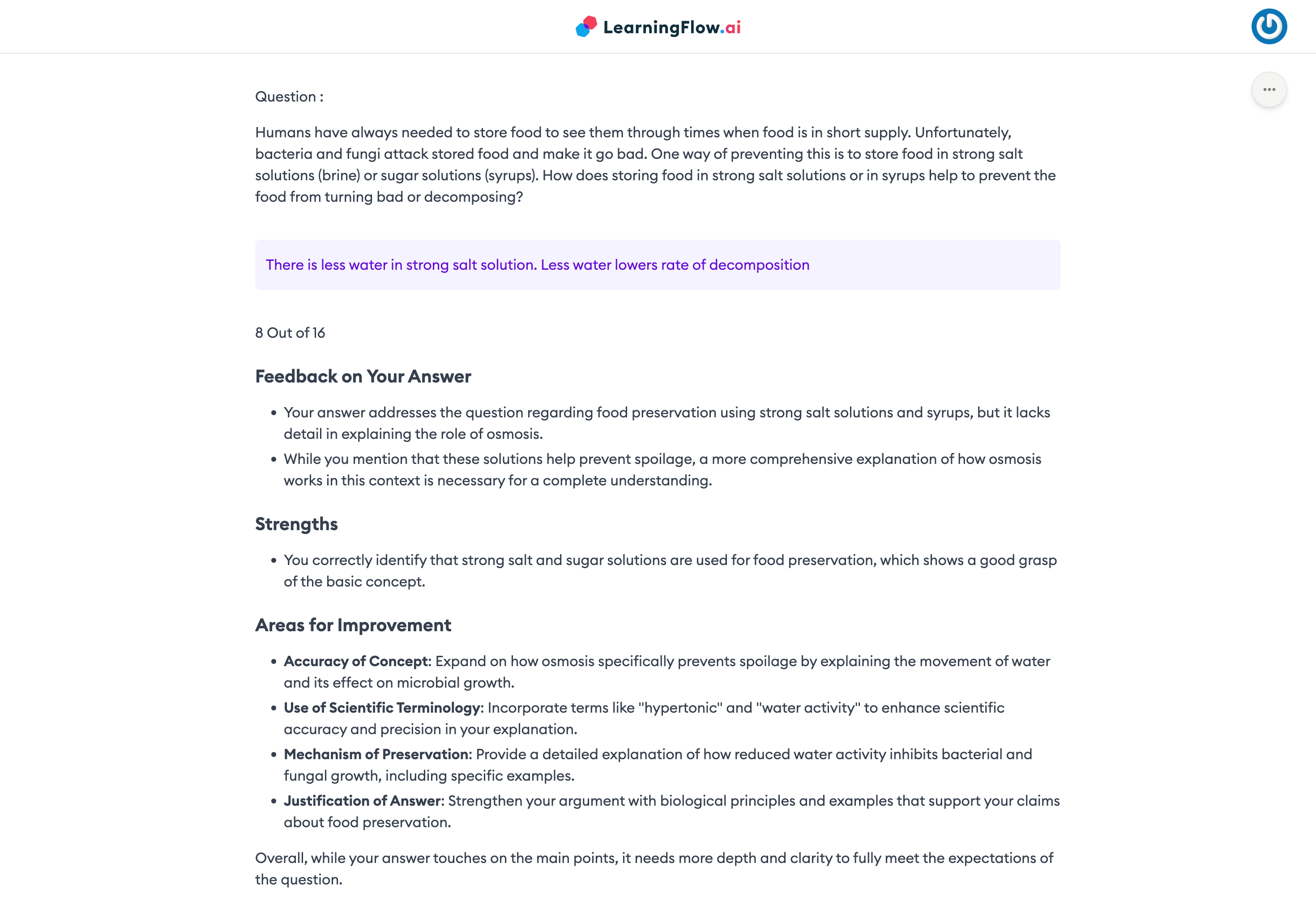 AI General Feedback Example