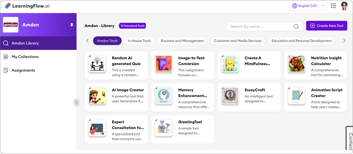 Organization library in editor