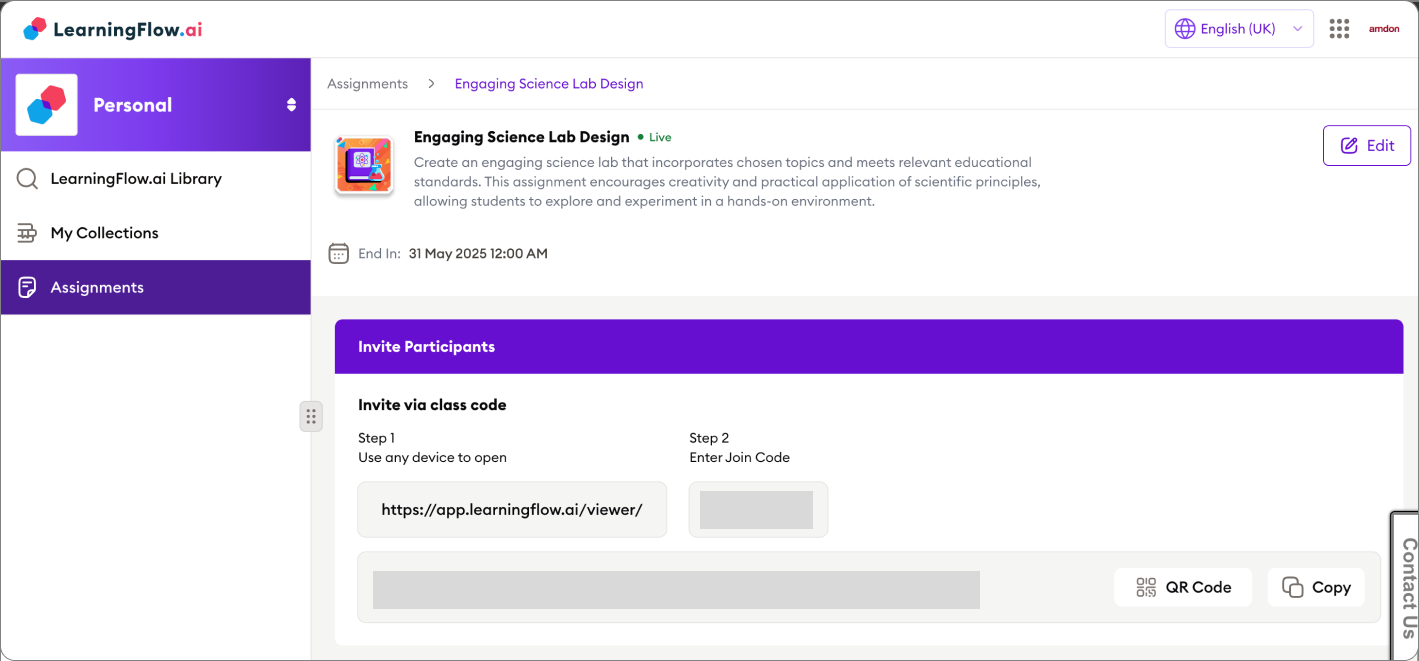 Assignment join info section