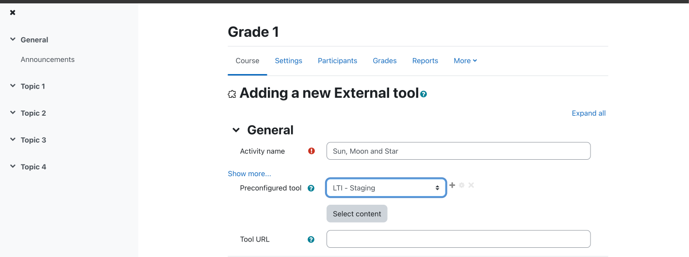 Configure the External Tool