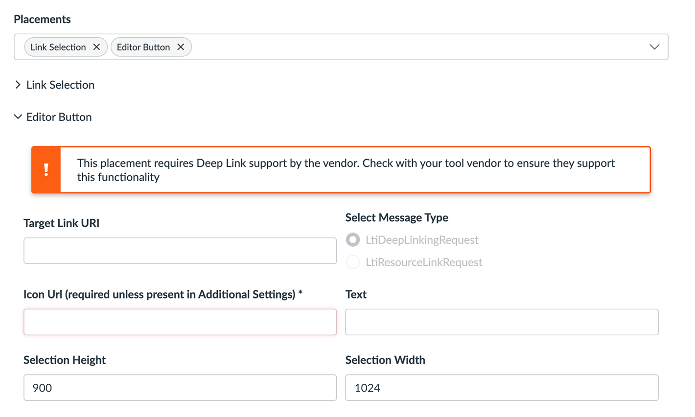 Editor Button Settings
