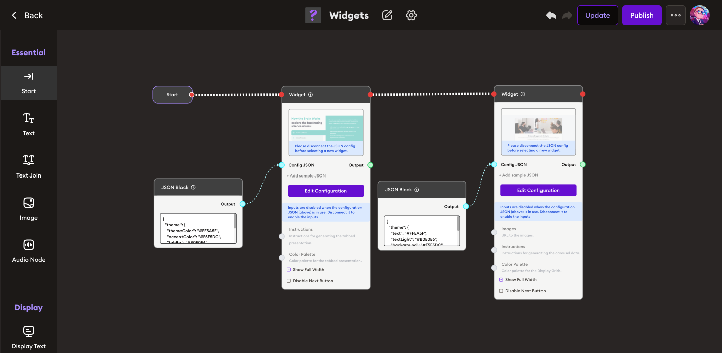 Widgets Configuration options
