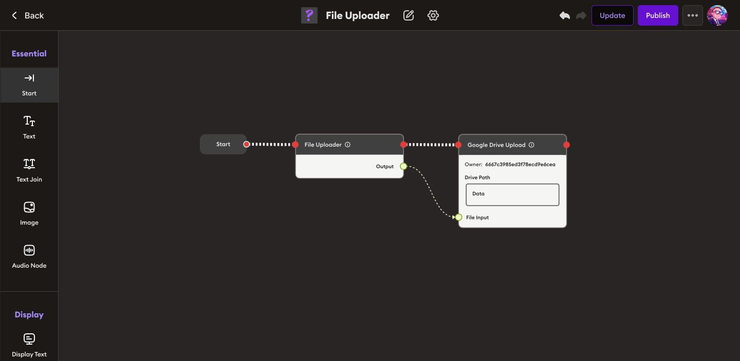File Uploader node
