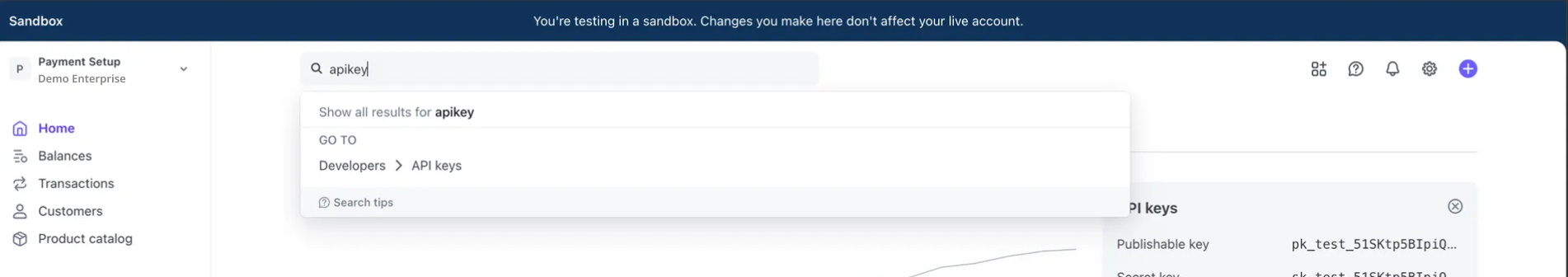 Navigate to API Keys